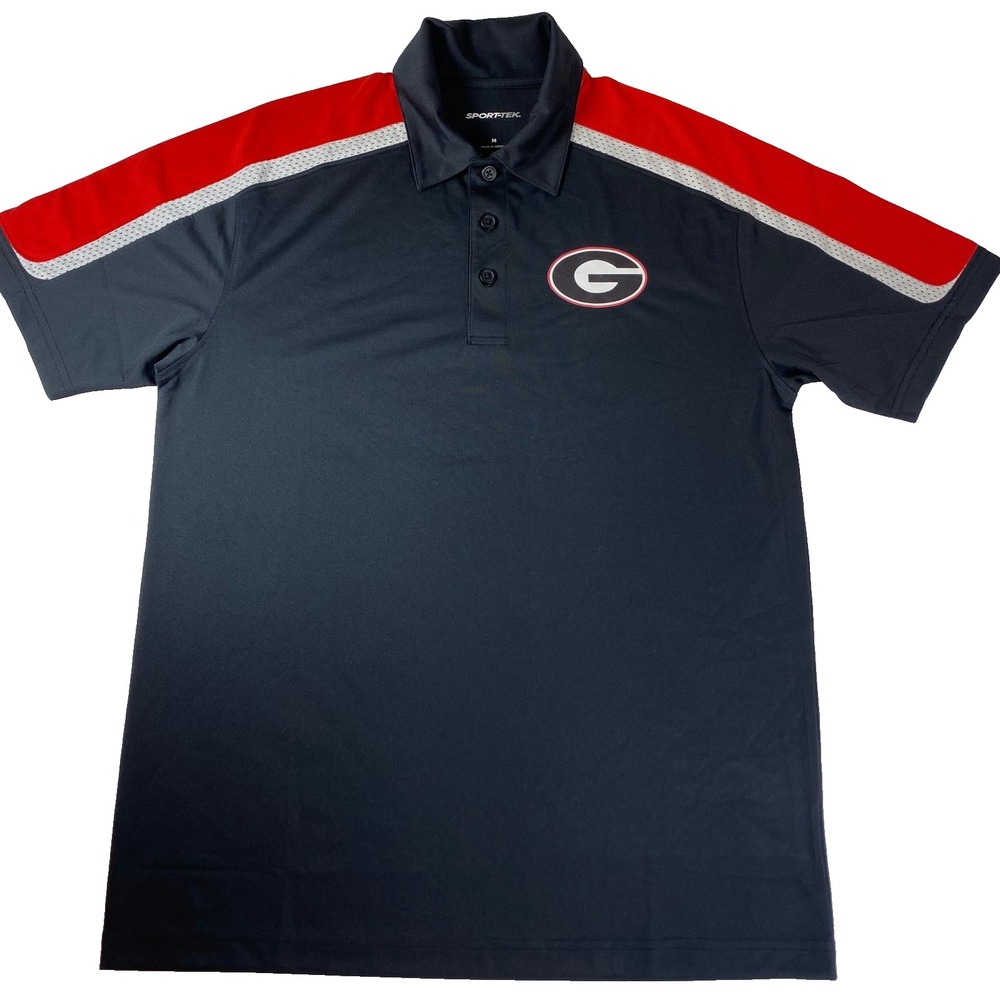 Sport Tek Georgia Bulldogs NCAA Black Red Mens Polo Shirt Size M
